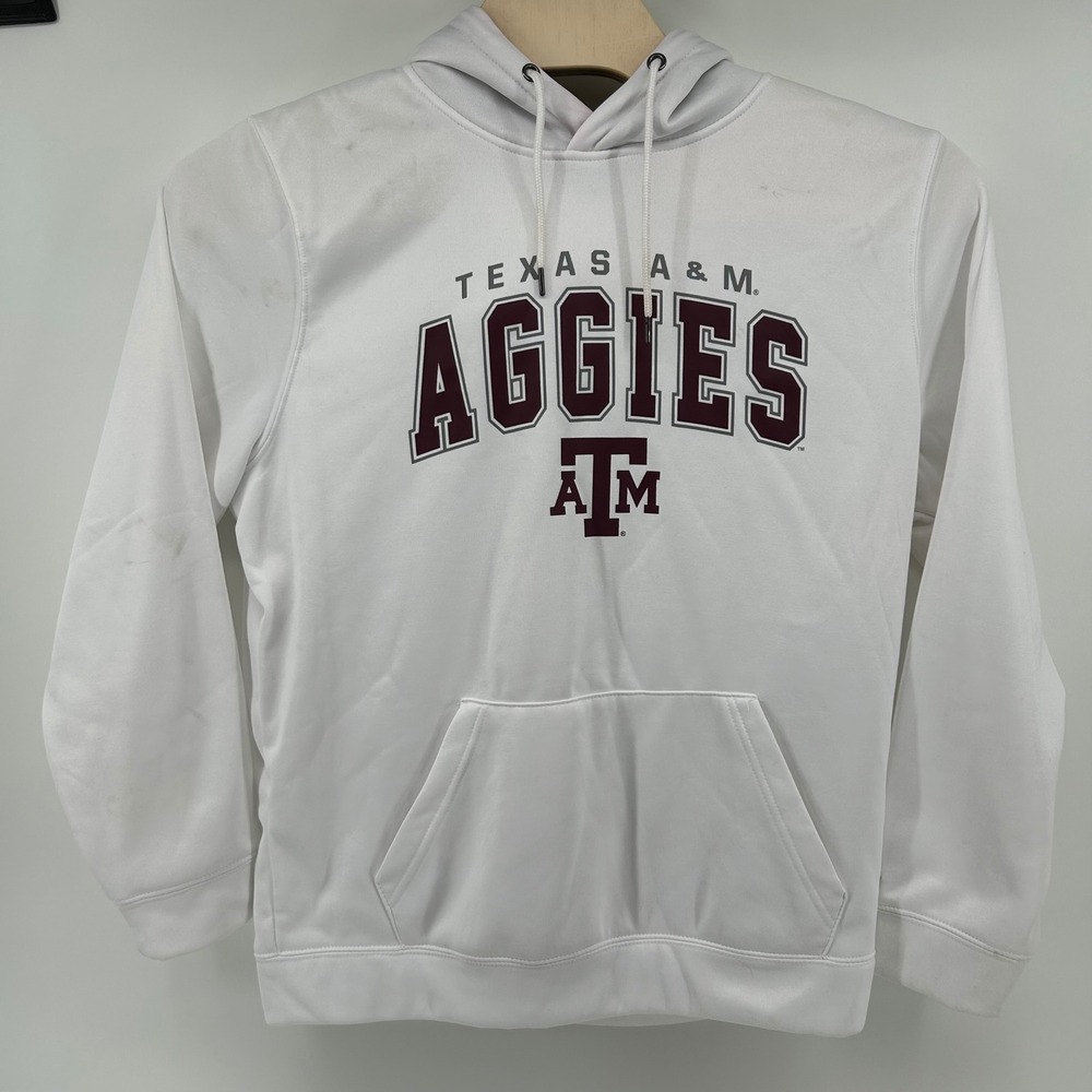Colosseum Texas A&M Aggies Mens XL White Hoodie Sweatshirt Football